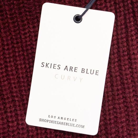 Skies Are Blue Curvy Plus Size Burgundy Came Wool Blend Sweater Size 2X - Picture 6 of 10